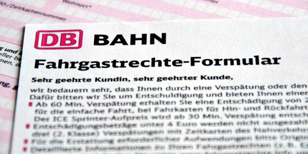 Formular bei Bahn-Verspätungen