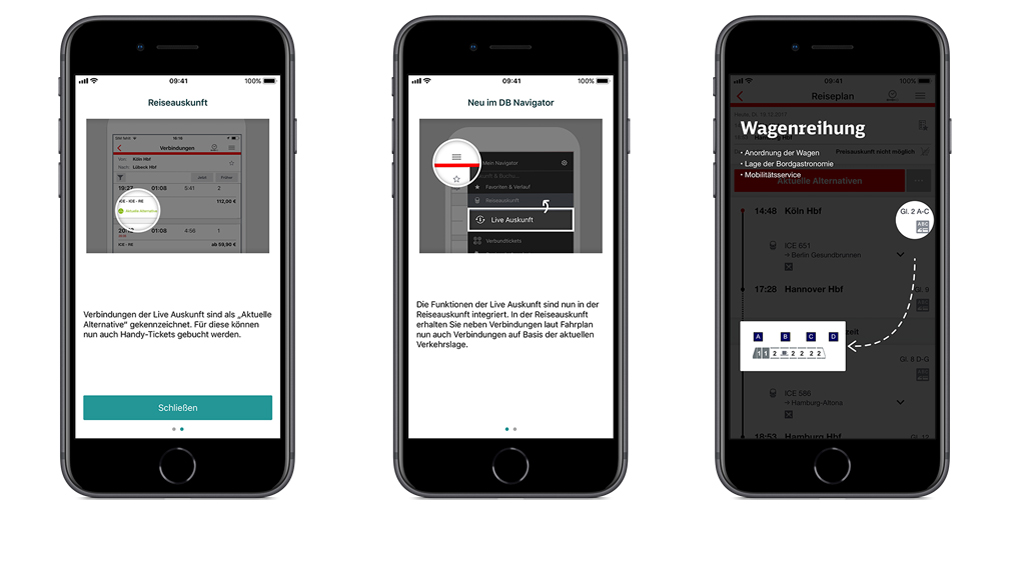 verspätete Züge in DB Navigator sehen