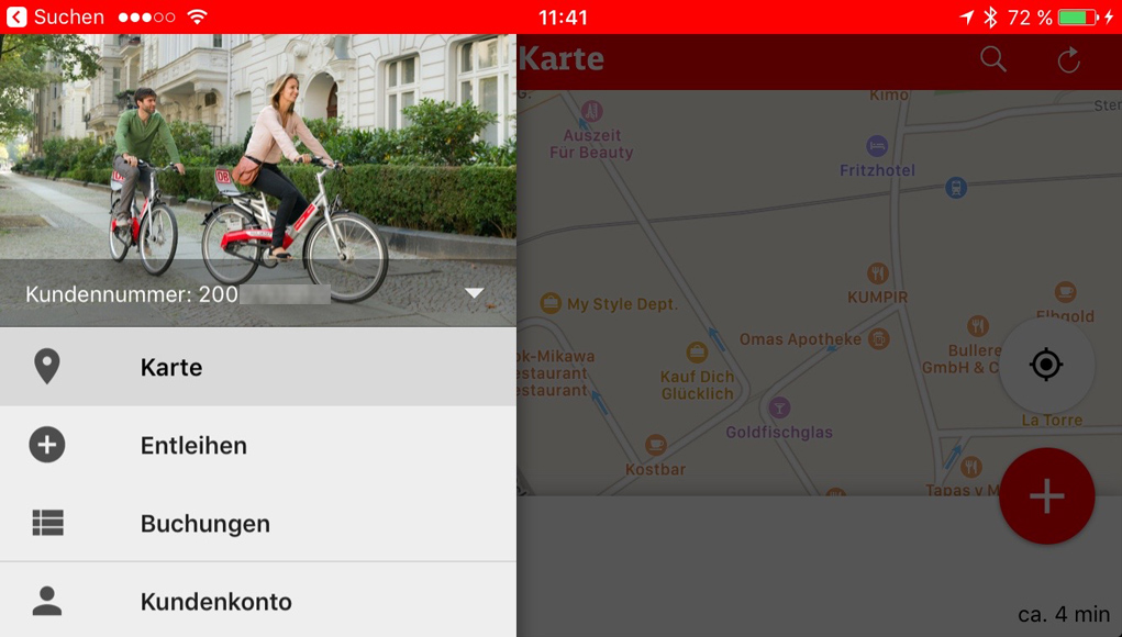 Call a Bike App für das iPhone