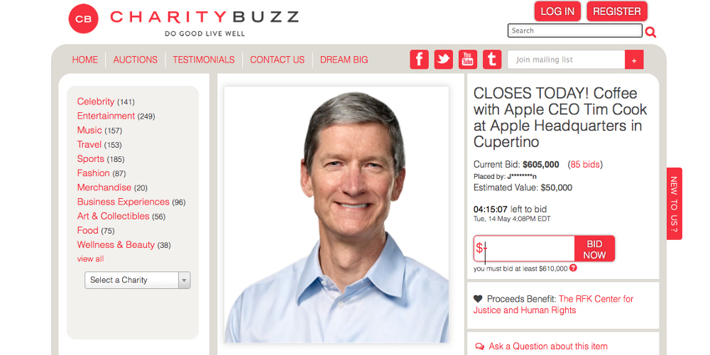 Kaffeetrinken mit Apple-Chef Tim Cook