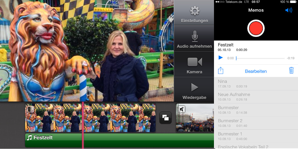 iMovie-Schnitt mit eigener Sprachaufnahme versehen