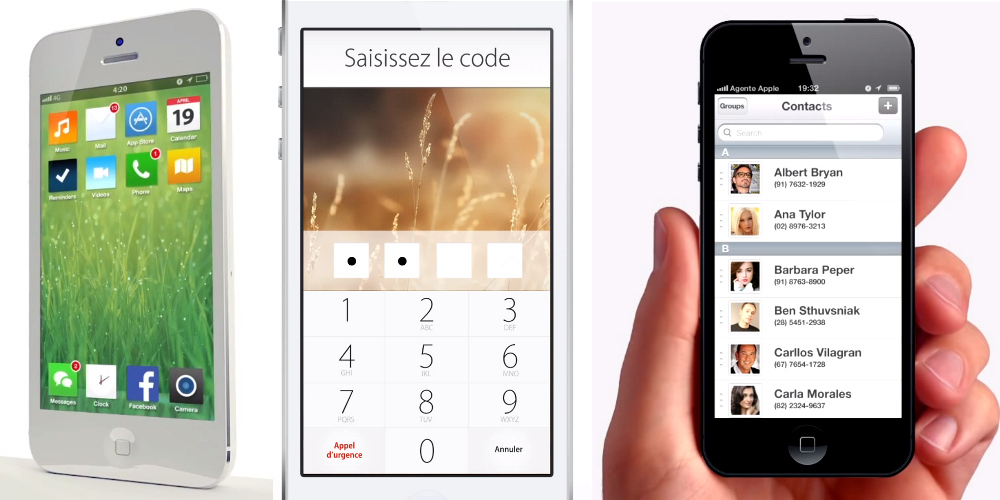 iOS 7 Entwürfe ( Screenshots aus Videos der Designer)