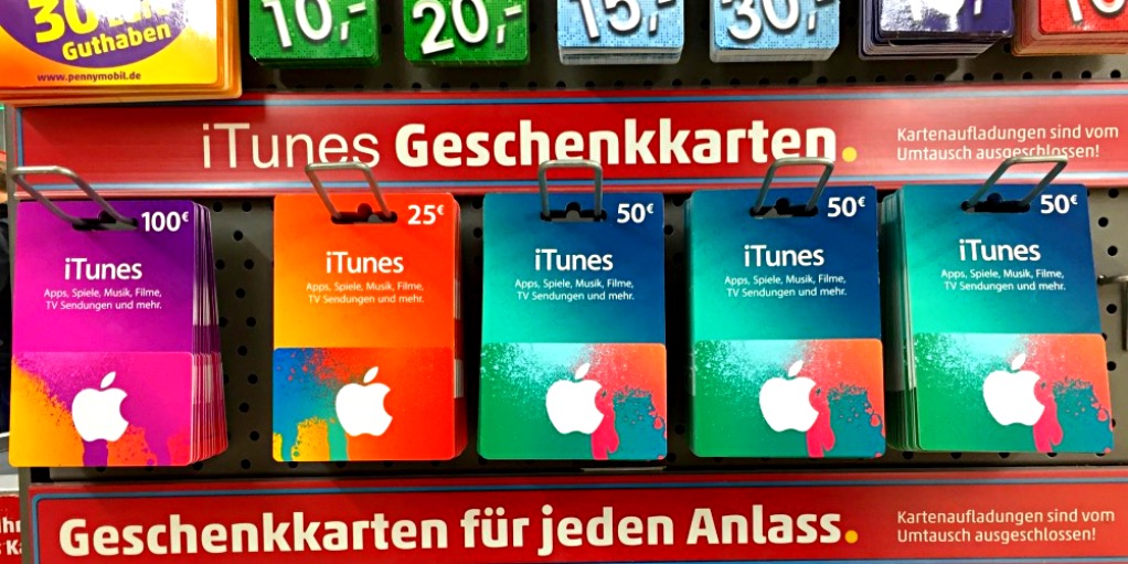 iTunes-Karten, apple gift cards rabatt 