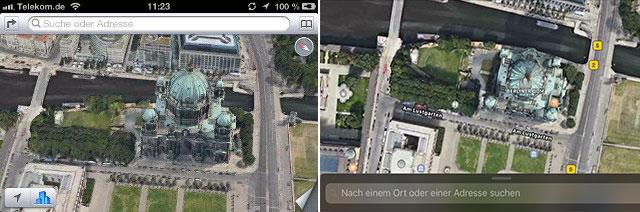 Karten iOS 10 Flyover 3D Satellit