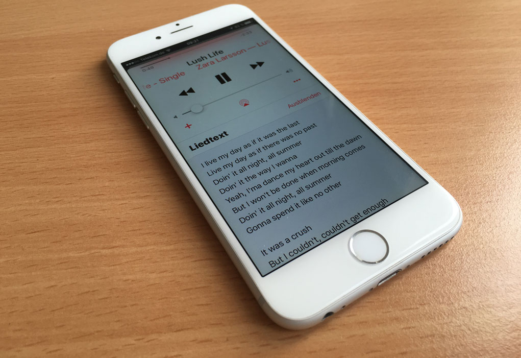 iPhone iOS 10 Liedtexte anzeigen