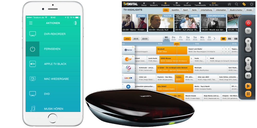 Fernbedienungs iPhone mit Logitech Harmony Hub